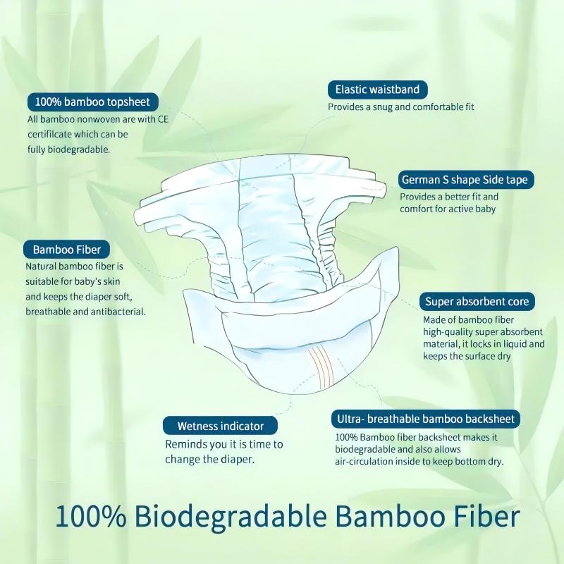 Eco-Friendly Bamboo Baby Diaper Biodegradable Nappy