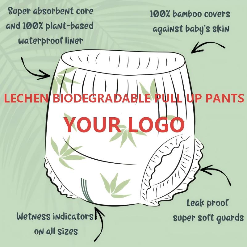 Eco-Friendly Bamboo Baby Pull-up Pants Biodegradable Nappy